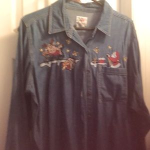 Christmas Denim shirt